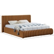 Maklaine Contemporary Deep Channel Tufted Rich Saddle Velvet Full Bed