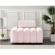 Maklaine Contemporary Deep Channel Tufted Soft Rich Pink Velvet Chair