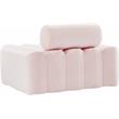 Maklaine Contemporary Deep Channel Tufted Soft Rich Pink Velvet Chair
