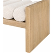 Maklaine Contemporary Soft Rich Cream Finish Boucle Fabric Bench