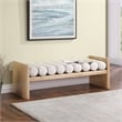 Maklaine Contemporary Soft Rich Cream Finish Boucle Fabric Bench