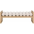 Maklaine Contemporary Soft Rich Cream Finish Boucle Fabric Bench