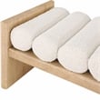 Maklaine Contemporary Soft Rich Cream Finish Boucle Fabric Bench
