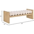 Maklaine Contemporary Soft Rich Cream Finish Boucle Fabric Bench