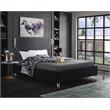 Maklaine Contemporary Soft Rich Black Finish Velvet Full Bed
