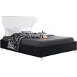 Maklaine Contemporary Soft Rich Black Finish Velvet Full Bed