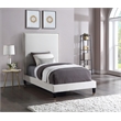 Maklaine Contemporary Soft Rich Cream Finish Velvet Twin Bed