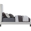Maklaine Contemporary Soft Rich Cream Finish Velvet Twin Bed
