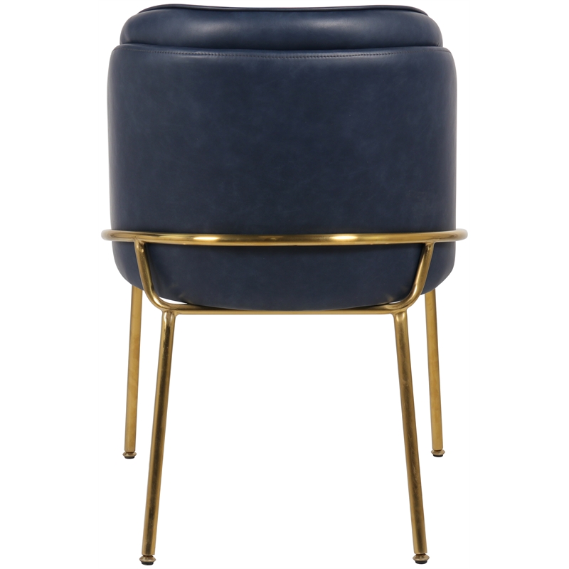 Maklaine Contemporary Navy Finish Vegan Leather Dining Chair - Set of 2