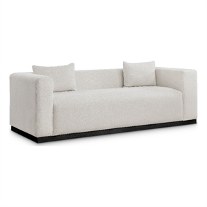 Maklaine Contemporary Beige Finish Linen Textured Fabic Sofa