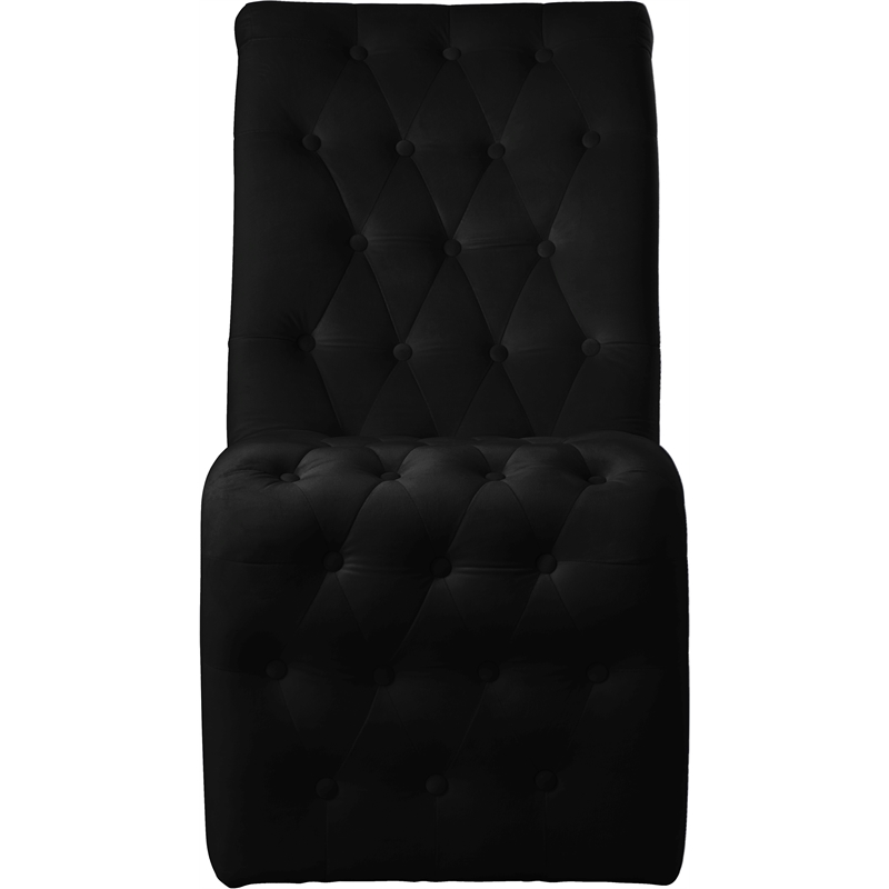 Maklaine Contemporary Soft Black Velvet Dining Chair (Set of 2)