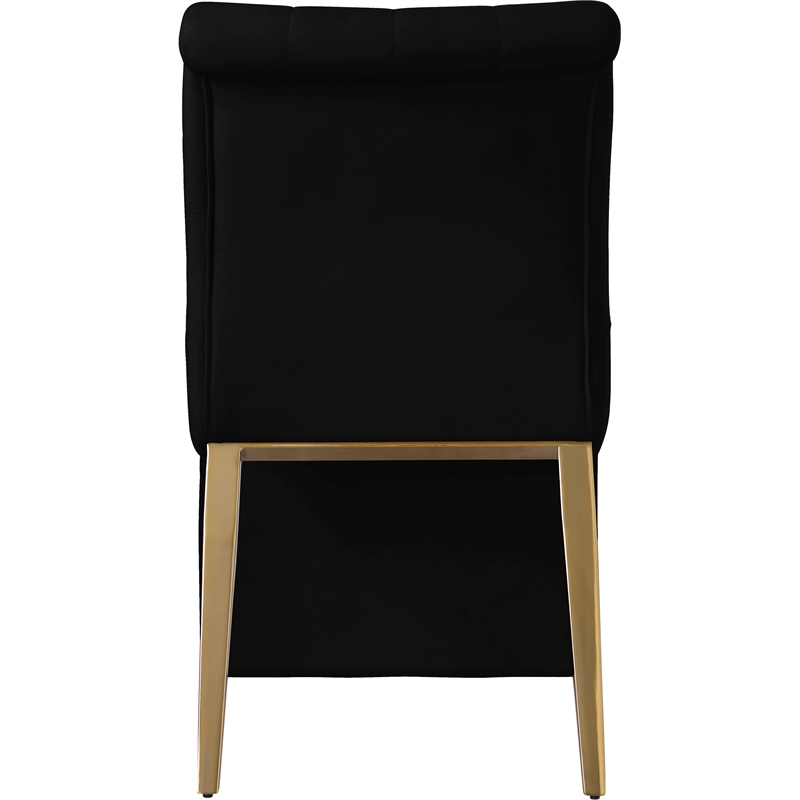 Maklaine Contemporary Soft Black Velvet Dining Chair (Set of 2)