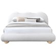 Maklaine Contemporary Boucle Fabric Full Bed in Cream Finish
