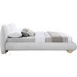 Maklaine Contemporary Boucle Fabric Full Bed in Cream Finish