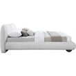 Maklaine Contemporary Boucle Fabric Full Bed in Cream Finish