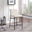 Maklaine Contemporary Soft Cream Vegan Leather Counter Stool
