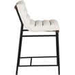 Maklaine Contemporary Soft Cream Vegan Leather Counter Stool