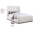 Maklaine Contemporary Soft Rich Cream Finish Fabric Queen Bed