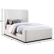 Maklaine Contemporary Soft Rich Cream Finish Fabric Queen Bed