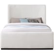Maklaine Contemporary Soft Rich Cream Finish Fabric Queen Bed