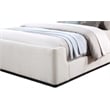Maklaine Contemporary Soft Rich Cream Finish Fabric Queen Bed