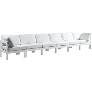 Maklaine Contemporary White Finish Outdoor Patio Modular Sofa