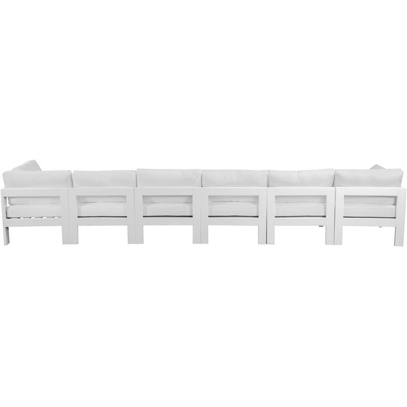 Maklaine Contemporary White Finish Outdoor Patio Modular Sofa