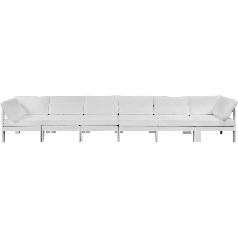 Maklaine Contemporary White Finish Outdoor Patio Modular Sofa