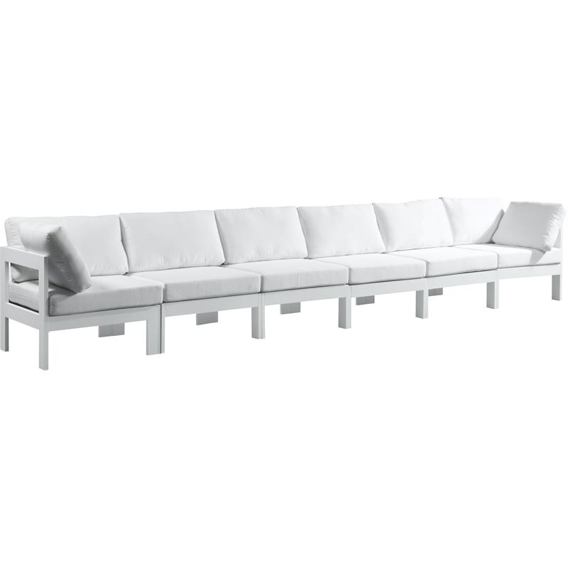 Maklaine Contemporary White Finish Outdoor Patio Modular Sofa