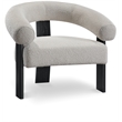 Maklaine Contemporary Cream Finish Boucle Fabric Accent Chair
