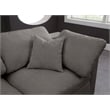Maklaine Contemporary Velvet Modular Sectional in Gray Finish