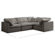 Maklaine Contemporary Velvet Modular Sectional in Gray Finish