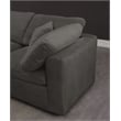 Maklaine Contemporary Velvet Modular Sectional in Gray Finish