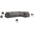 Maklaine Contemporary Velvet Modular Sectional in Gray Finish