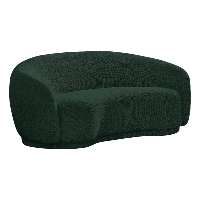 Maklaine Contemporary Rich Green Finish Boucle Fabric Loveseat