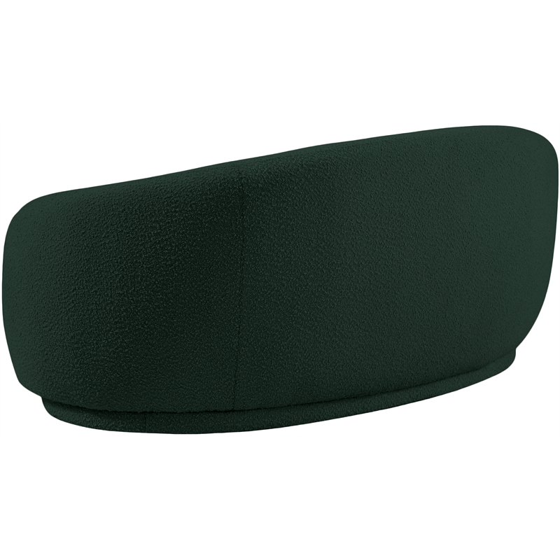 Maklaine Contemporary Rich Green Finish Boucle Fabric Loveseat