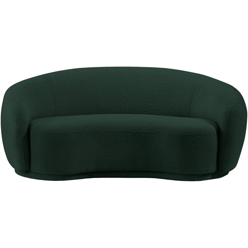 Maklaine Contemporary Rich Green Finish Boucle Fabric Loveseat