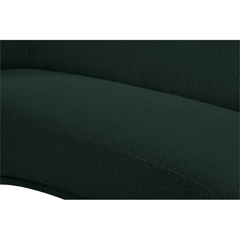 Maklaine Contemporary Rich Green Finish Boucle Fabric Loveseat