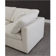 Maklaine Contemporary Velvet Modular Sectional in Cream Finish