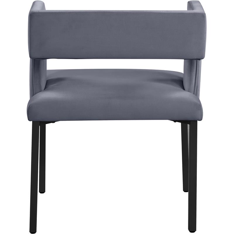 Maklaine Contemporary Soft Gray Velvet Dining Chair (Set of 2)