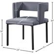 Maklaine Contemporary Soft Gray Velvet Dining Chair (Set of 2)