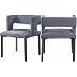 Maklaine Contemporary Soft Gray Velvet Dining Chair (Set of 2)
