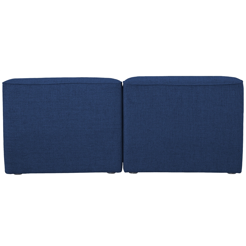 Maklaine Contemporary Navy Durable Linen Textured Modular Sofa