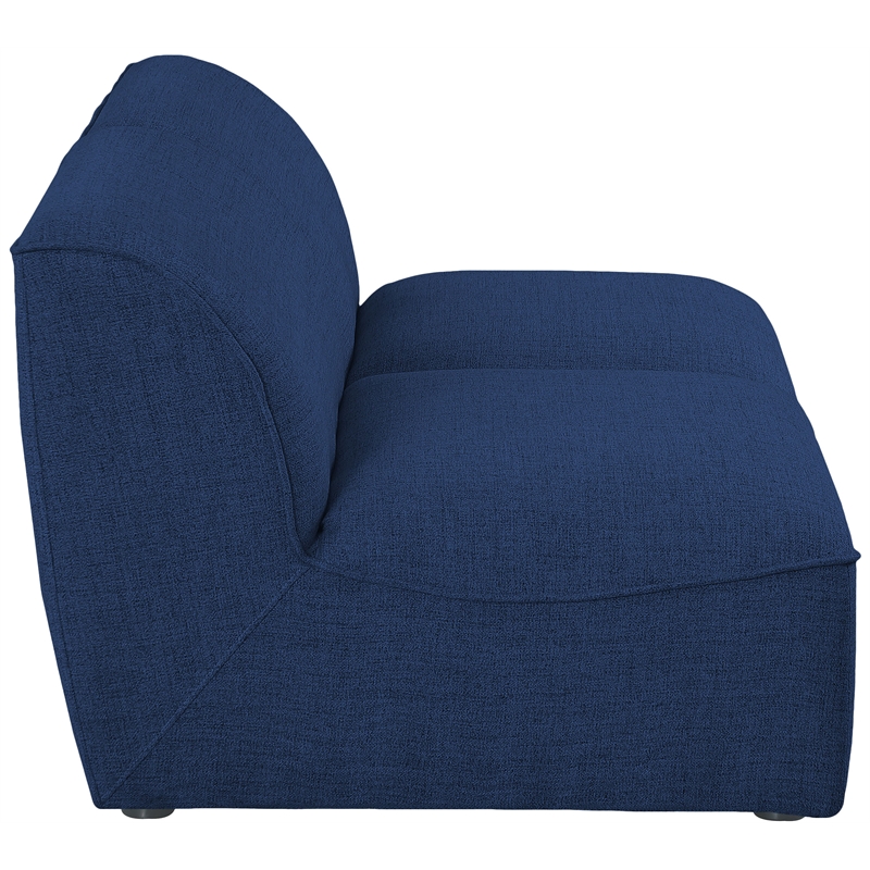 Maklaine Contemporary Navy Durable Linen Textured Modular Sofa