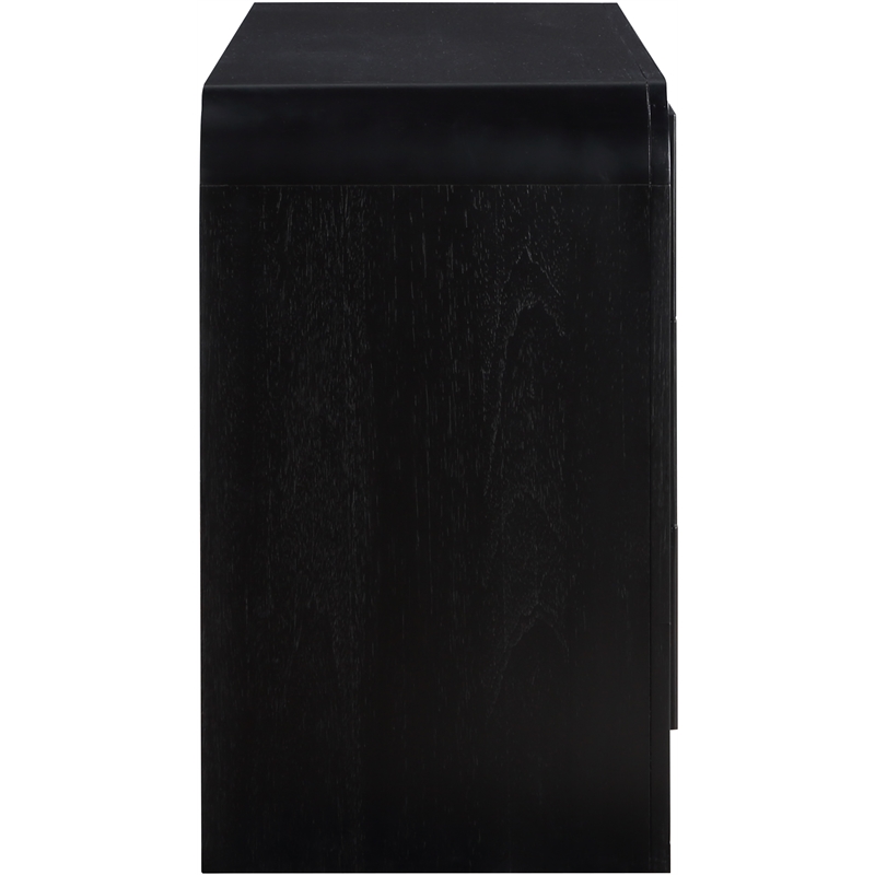 Maklaine Contemporary Soft Rich Black Finish Oak Veneer Dresser