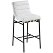 Maklaine Contemporary Rich Cream Finish Boucle Fabric Bar Stool