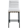 Maklaine Contemporary Rich Cream Finish Boucle Fabric Bar Stool