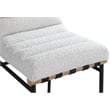 Maklaine Contemporary Rich Cream Finish Boucle Fabric Bar Stool
