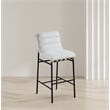 Maklaine Contemporary Rich Cream Finish Boucle Fabric Bar Stool