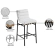 Maklaine Contemporary Rich Cream Finish Boucle Fabric Bar Stool